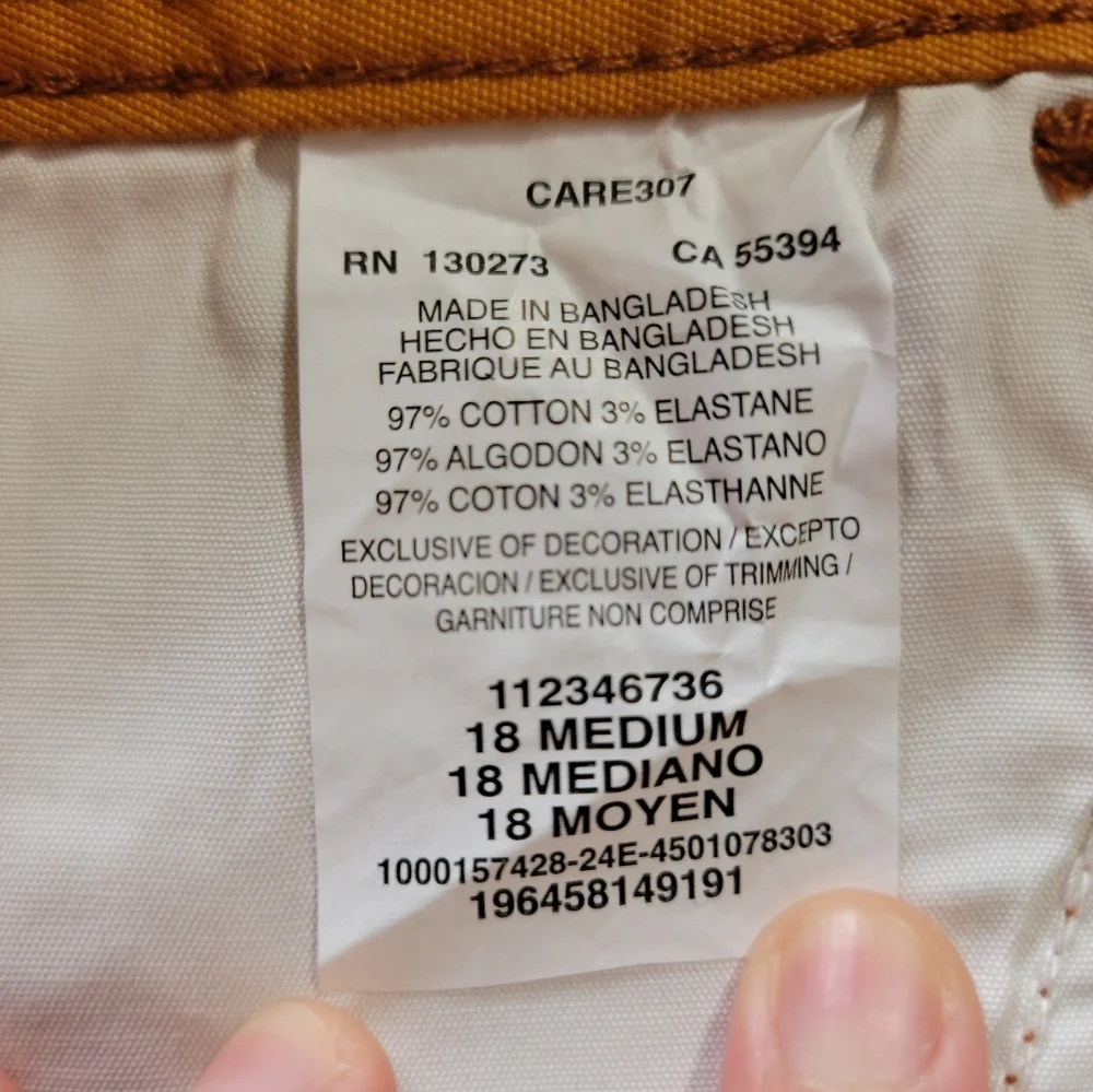 Women's Lee Legendary Carpenter‎ Shorts with Hammer Loop, Caramel, Size 18, NWT
